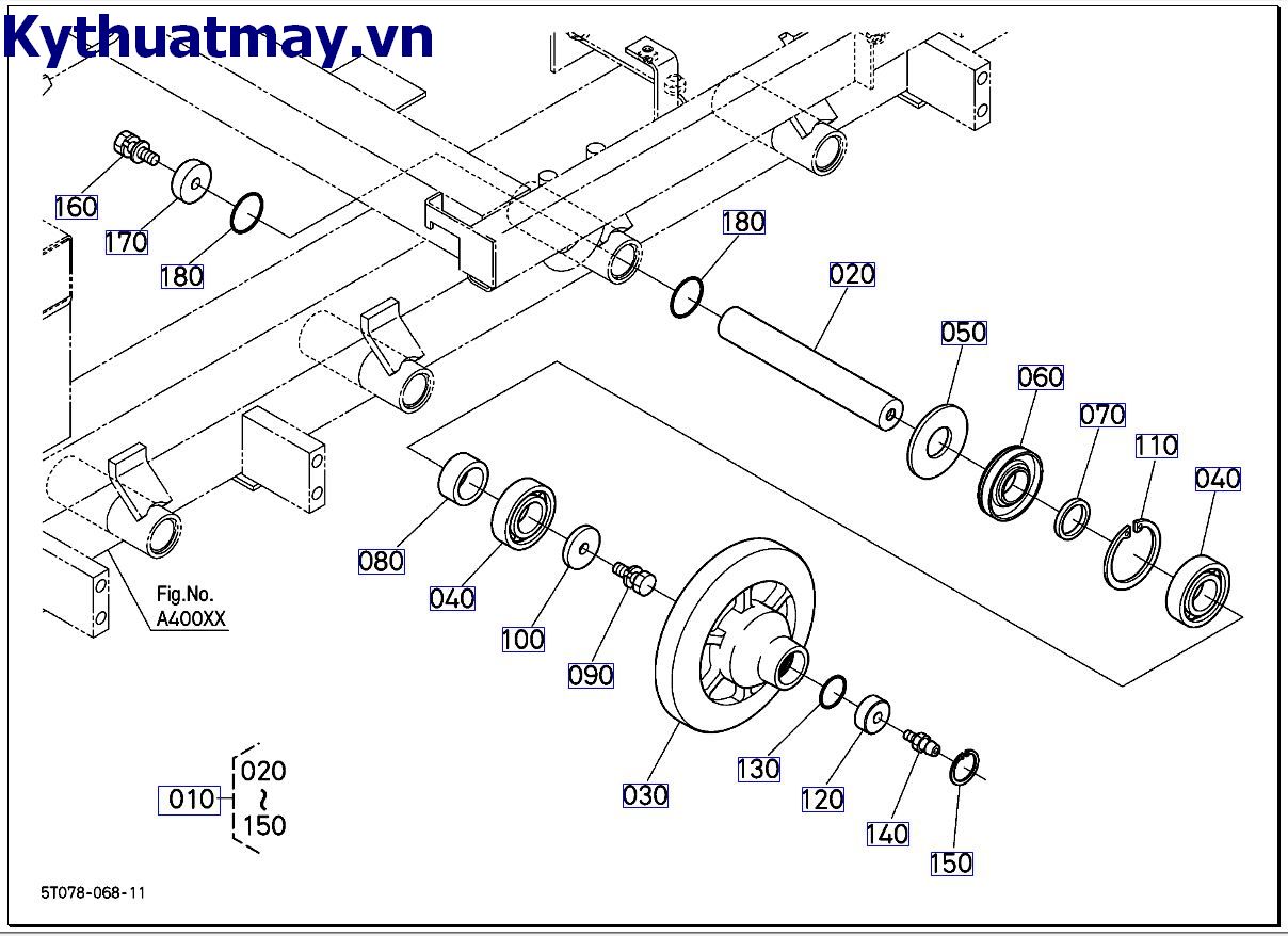 Ống lăn truyền động tay trái